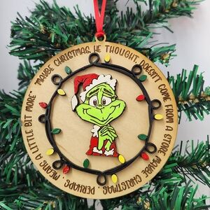 Whoville Grinch Holiday Ornament Handmade New
